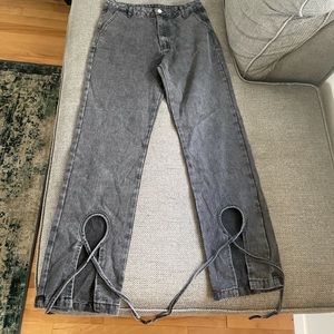 12th Tribe Tie Washed Black Jeans